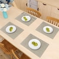 thumbnail image 5 of Placemats Set of 4 for Dining Coffee Table Scratch Heat Stain Resistant Anti Skid Kitchen Decor Washable Wipeable Indoor Outdoor Durable Tablemats Vinyl PVC 18x12 Inches - Beige, 5 of 7