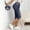 Blue, variant on Women's High Waist Faux Denim Slim Fit Butt Lifting Capri Pants, High Stretch for Workout Running and Daily Commute Style Purple XL