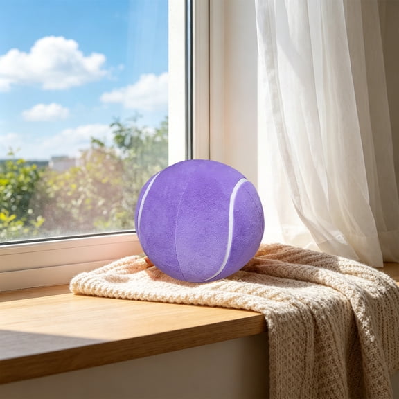 MMJ Simulated Tennis Ball Cushion Decorative Soft Plush Round Pillow for Home Sofa Chair Car Office Nap 7.87in
