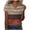 #0081-Brown, variant on Haivin Zeagoo Women's Puff Short Sleeve Boho Shirts Casual V Neck Floral Solid Summer BlouseTop