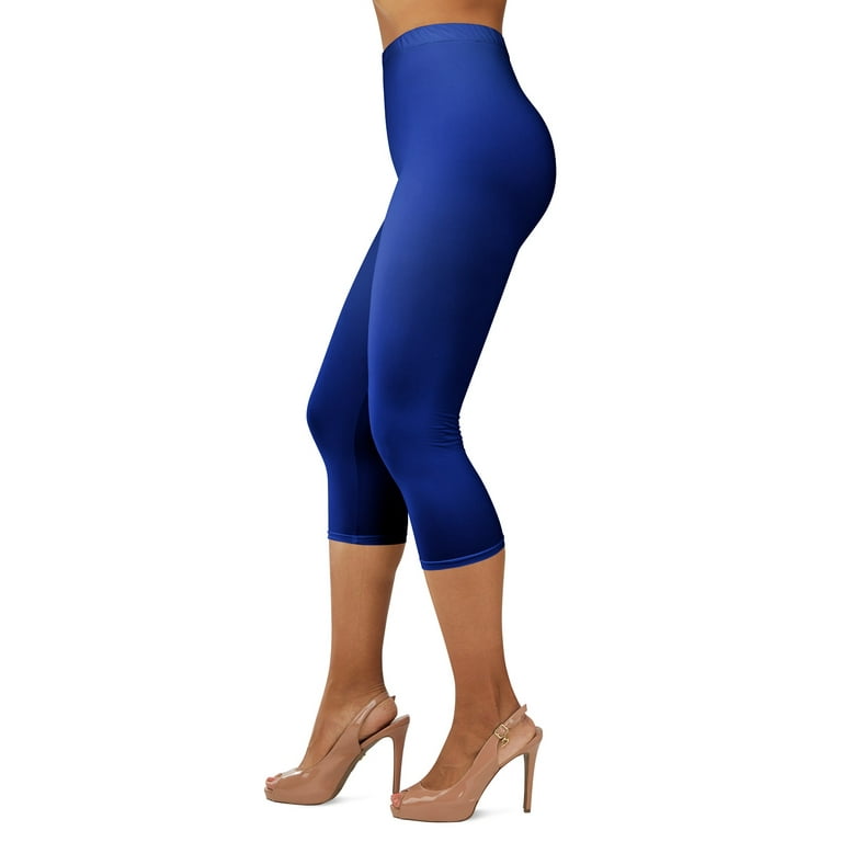 Gilbin Ultra Soft Capri High Waist Leggings for Women-Many Colors -One Size  & Plus Size (Royal Blue 3X-5X) 