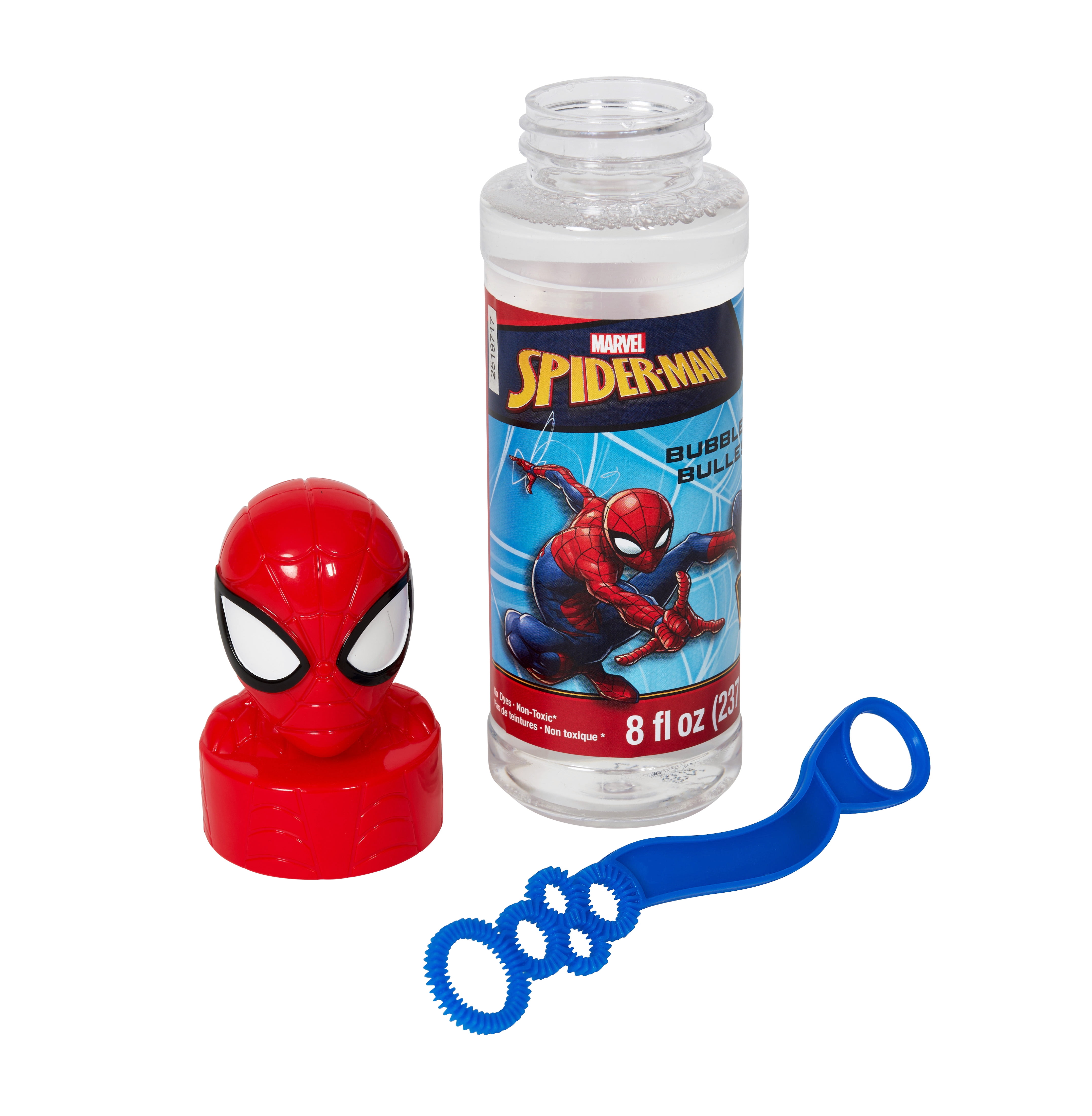 Little Kids Inc Spiderman 8 fl oz Bubble Solution with Sculpted Character Topper