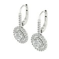 thumbnail image 2 of 1.35 ct Lever-Back Drop Dangle Earrings for Women | 4.5mm Round Cut Moissanite | 18K White Gold, 2 of 5