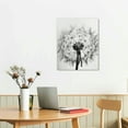 thumbnail image 3 of ONETECH Black and White Canvas Wall Art Dandelion Framed Artwork Flower Prints for Kitchen Bedroom Living Room 12x16 in, 3 of 5