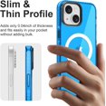 thumbnail image 6 of Magnetic Clear for iPhone 15 Plus Case Compatible with Magsafe [Non-Yellowing] Slim Transparent Soft TPU for Women Men Protective Phone Cases Cover for iPhone 15 Plus Blue, 6 of 6