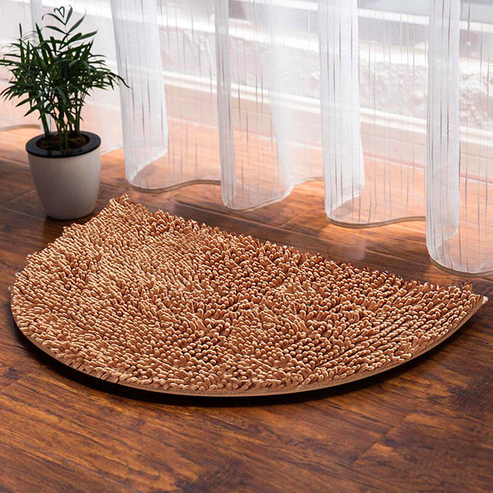 CFXNMZGR Bathroom rugs Living room rugs Half Round Bathroom Rug Won't Slip  Bathroom Mat Soft And Comfortable Furry Durable Thickened Bathroom Rug  Machine Washable Reusable 