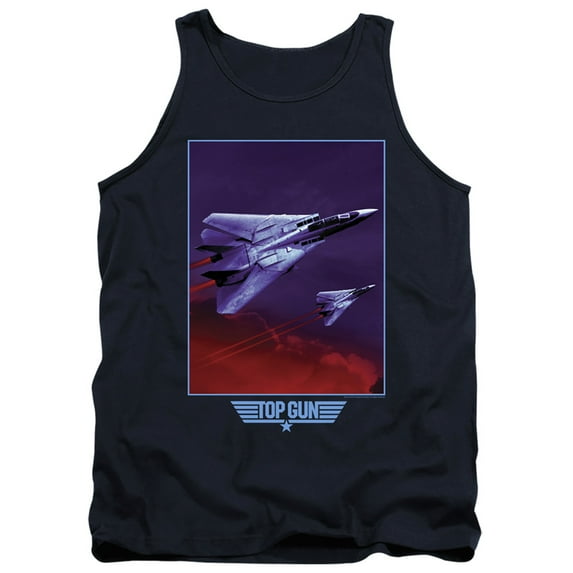 Top Gun Clouds Unisex Adult Tank Top for Men and Women, Navy, 2X-Large