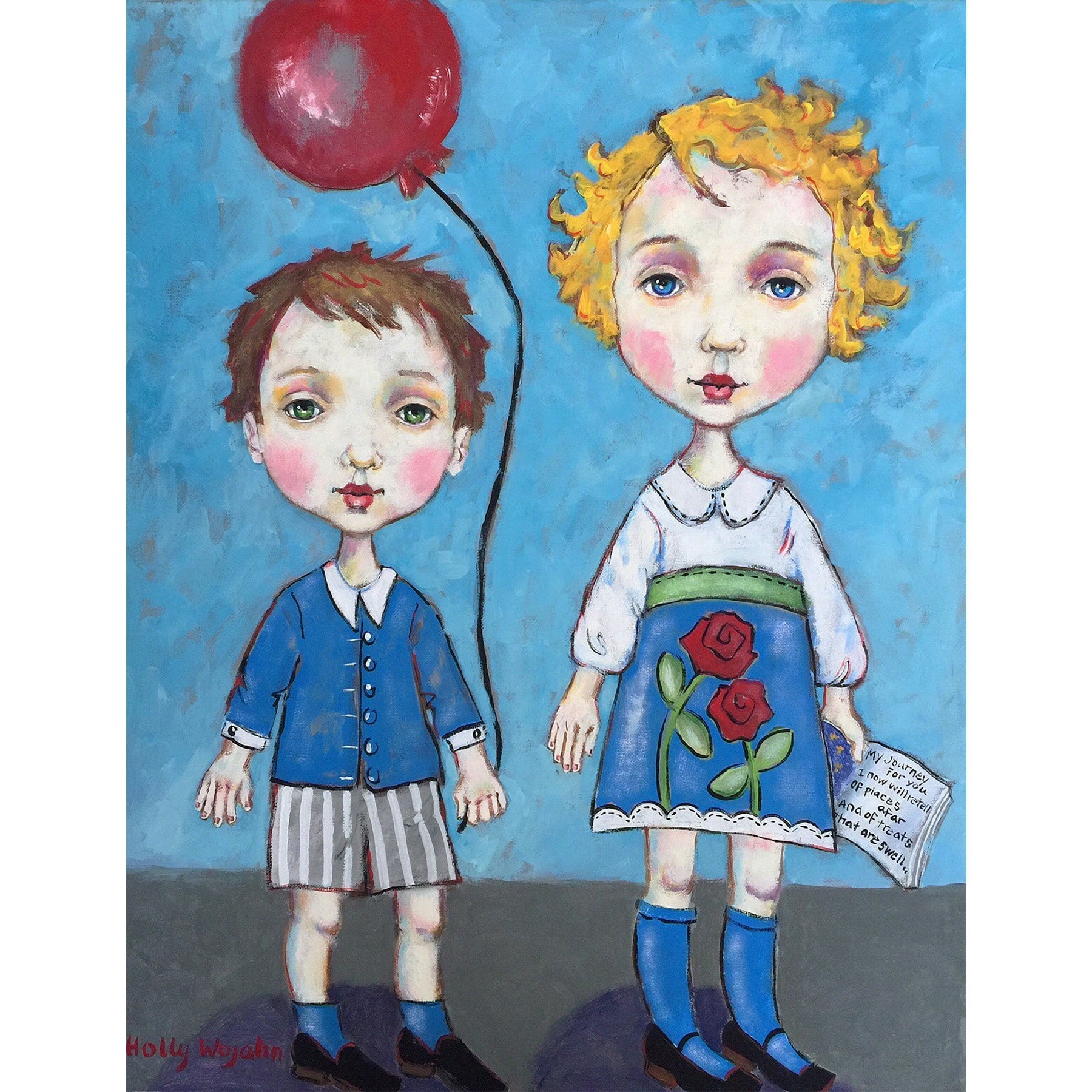 "Red Balloon" Painting Print on Wrapped Canvas