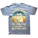 thumbnail image 1 of Camiseta de algodón con gráfico "Trabajo duro para que mi gato tenga una vida mejor", manga corta, regalo de cumpleaños, para hombre, 1 of 7