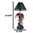 thumbnail image 3 of Red Gold Armored Dragon On Celtic Knotwork High Cross With Crystal Table Lamp, 3 of 9