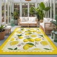 thumbnail image 3 of Yellow Lemon Area Rugs 5x7ft Floral Leaf Summer Fruit Farmhouse Pastoral Floor Rug&nbsp;Non Slip Low Pile Ultra Soft Throw Carpet for Entryway Indoor Entrance Kitchen Bathroom, 3 of 9