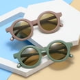 thumbnail image 3 of Wutalume Retro Style Kids Sunglasses with Thick Round Frame, Resin and PC Materials UV Protection Sun Glasses, Durable and Fashionable Eyewear for Kids Outdoor and Travel,Wine, 3 of 5