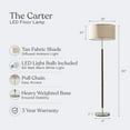thumbnail image 6 of Brightech Carter LED Floor Lamp - Drum Shade Tall Lamp With Walnut Wood Finish, Mid-Century Modern for Living Room, Office, or Bedroom, 6 of 12