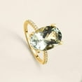 thumbnail image 4 of Pompeii 5 3/4Ct Oval Green Amethyst Diamond Side Halo Ring 14k Yellow Gold Lab Grown, 4 of 6