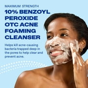 Differin Maximum Strength Acne Foaming Cleanser Face and Body Wash with 10% Benzoyl Peroxide, Fast-Acting Acne Treatment, 5 oz