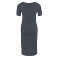 thumbnail image 4 of Ndbuld Robes d'Été pour Filles Robe de Maternité Plissée Imprimée à Manches Courtes Col Rond Mi-Mollet Robe d'Été en Liquidation, 4 of 7