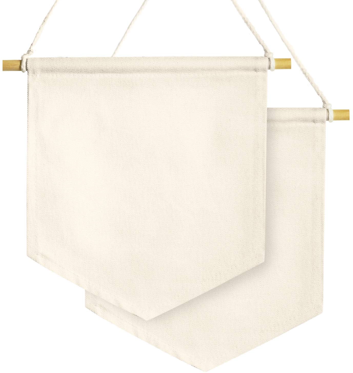 Anley Blank Wall Canvas Banners Blank Fabric Badge & Wooden Dowel