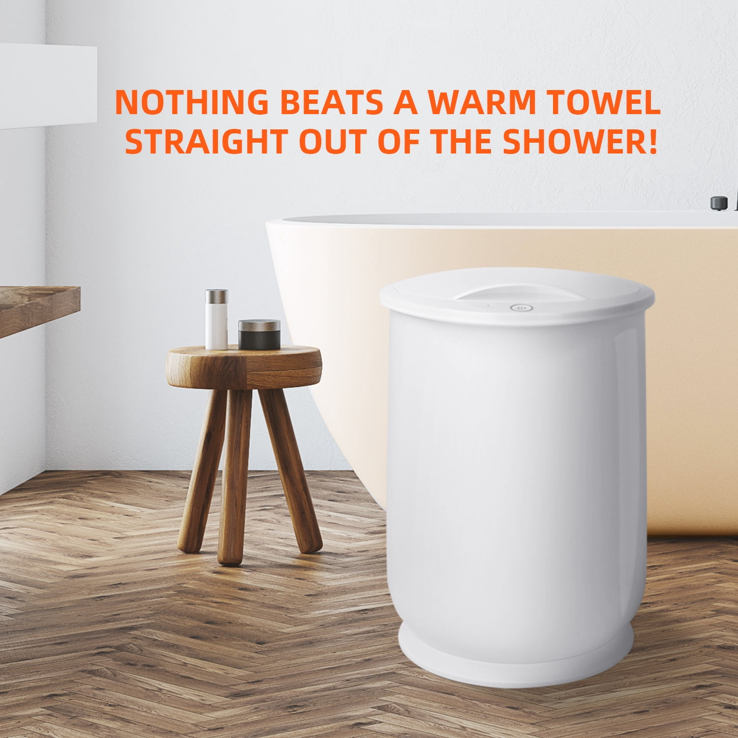 Bucket Towel Warmer Large Capacity, Quick Heating Fits Up to 2 Oversized Towels, Bathrobes, Blankets, PJs and More