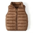 thumbnail image 3 of Boys Puffer Vest Size 10-12 Kids Toddler Baby Girls Boys Autumn Winter Warm Thick Ear Cotton Hooded Long Sleeve Vest Jacket Clothes Z0H-Coffee, 6-7 Years, 3 of 3