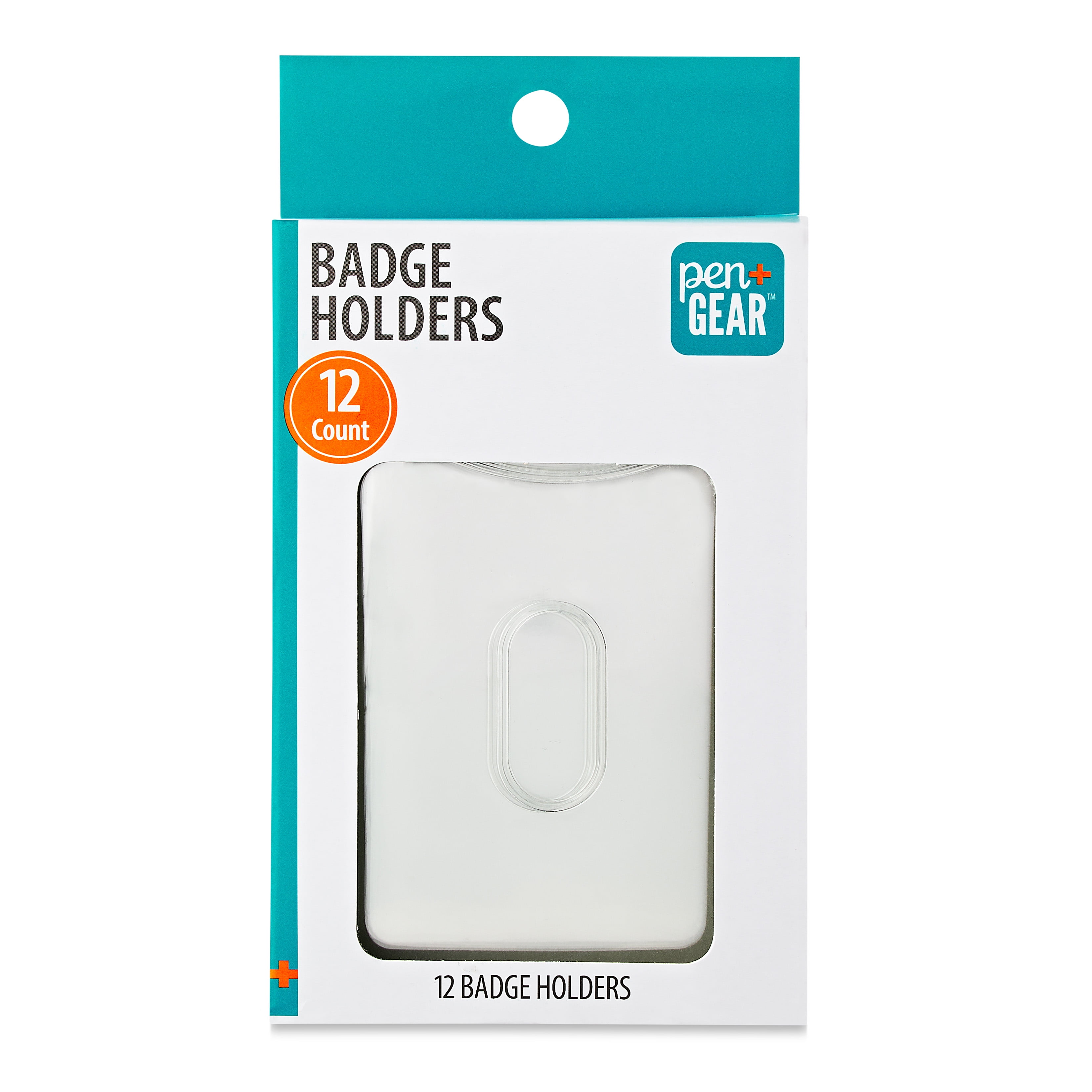 (3 pack) Pen+Gear Plastic Badge Holders, Clear, 12 Count