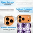 thumbnail image 6 of Case For Apple iPhone Air / 17 Pro / 17 Pro Max Series Case, Slim Thin Transparent Flexible Clear TPU Shockproof Phone Case For iPhone 17 Series, Purple Flower, 6 of 6