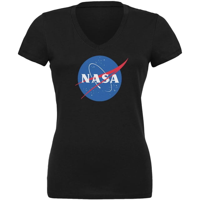 NASA Logo Juniors V-Neck T Shirt