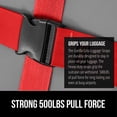 thumbnail image 3 of Correas de equipaje GORILLA GRIP, resistentes y ajustables, paquete de 2, rojas, 3 of 9