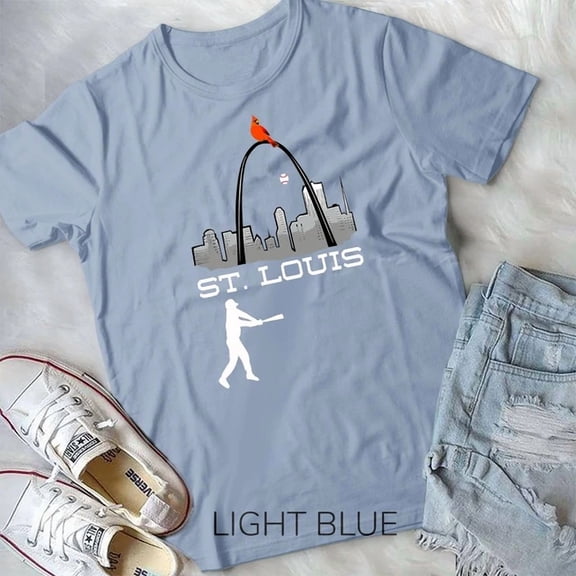 Hot Trending Tee With Saint Louis Red Cardinal Tshirt Skyline Baseball Player Unisex T-Shirt