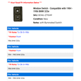 thumbnail image 2 of Window Switch - Compatible with 1984 - 1986 BMW 325e 1985, 2 of 2