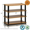 thumbnail image 2 of Furinno 13081LC/BK Turn-S-Tube 4-Tier Shoe Rack, Light Cherry/Black, 2 of 2