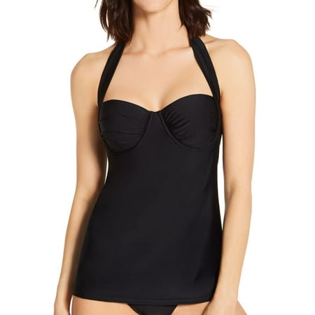 

Women s Smart and Sexy SA1019 Lightly Lined Convertible Tankini Swim Top (Black Hue 34DD)