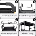 thumbnail image 6 of Awning Canopy for Wagon Attachment Removable with Rods,Wagon Sun Shades Cover,Awning Shade Cover (Wagon Not Included), 6 of 7