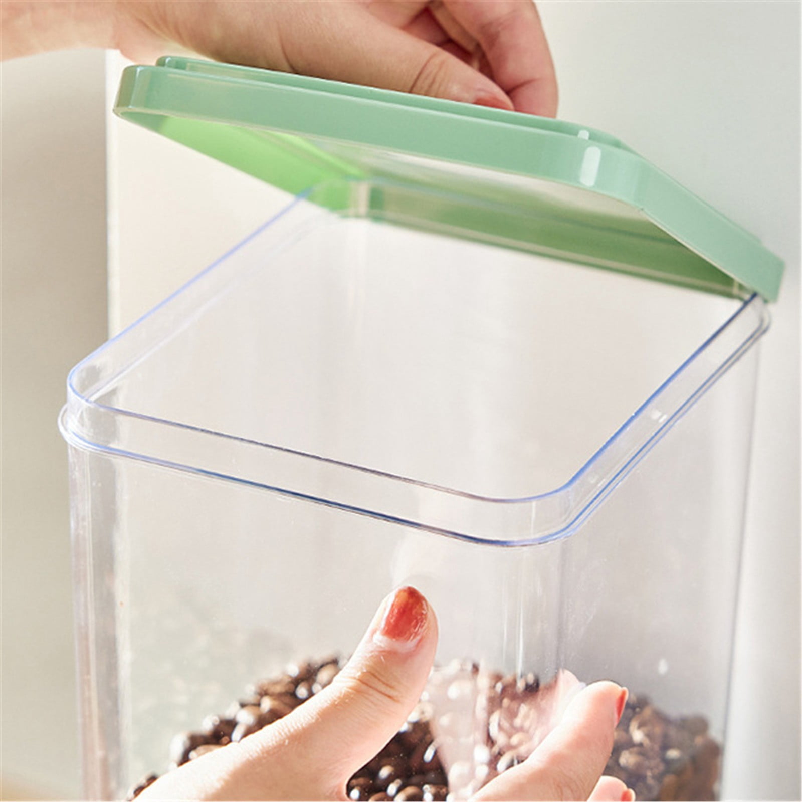 BMYJ Rice Dispenser Airtight Cereal Dispenser for Countertop Capacity Dry Food Storage Container for Rice Lentils Beans Grains Press Design