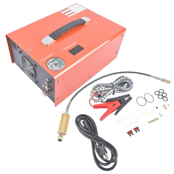 PCP Air Compressor 4500Psi 30Mpa, 500W Auto-Stop Scuba Tank Compressor 12V DC/110V Ac or 220V AC for Home Use, AC Compressor for Mini Scuba Tank - Orange