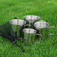 thumbnail image 1 of Tazas de de material acero inoxidable con asa plegable ( de 4), tazas de , vasos para viajes, exteriores, camping, inastillables, duraderas, port Cola taza de camping de acero inoxidable, 1 of 7
