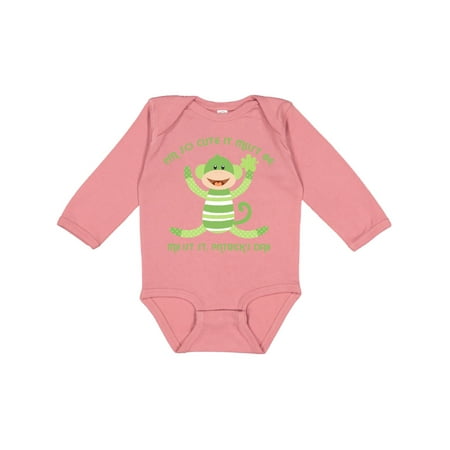 

Inktastic Sock Monkey 1st St. Pats Gift Baby Boy or Baby Girl Long Sleeve Bodysuit