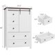 thumbnail image 5 of Qinaqin Estilo Granja 5 Cajón Dresser Para Bedroom 48 En Tall Wood Chest De Con Sliding Barn Door Ajustable Estantería Almacenamiento Organizador Hallway Living Room Cocina-Blanco, 5 of 7