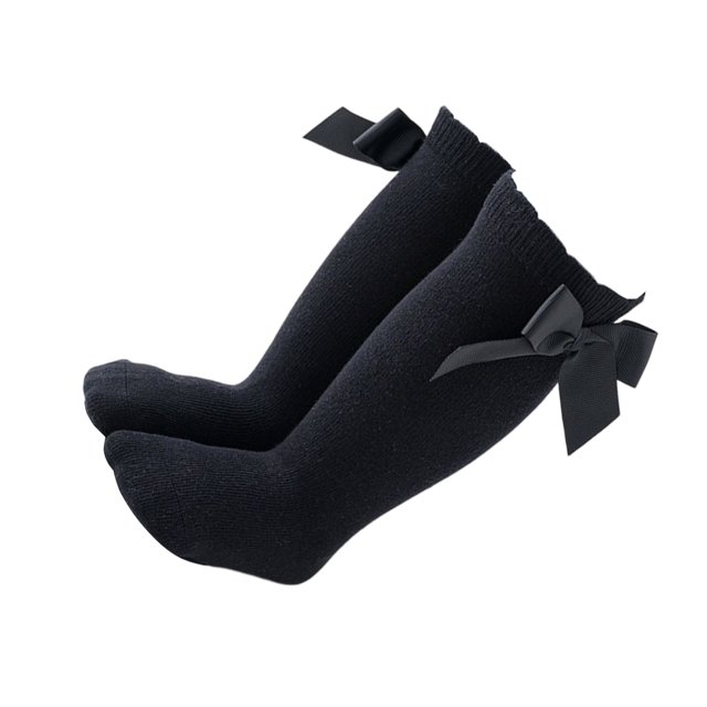 sweethay 1 par de calcetines largos hasta la rodilla para bebé, algodón, primavera, otoño, recién nacidos, niños pequeños, calcetín Medias Negro METRO