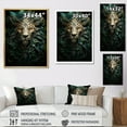 thumbnail image 4 of Designart "Verdant Guardian Of The Lion I" Animals Lion Floater Framed Wall Decor, 4 of 5