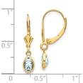 thumbnail image 4 of 14K Yellow Gold 6X4mm Aquamarine/March Earrings (23 X 4) Made In India xbe99, 4 of 5