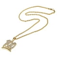 thumbnail image 2 of Jiaroswwei Men Hip Hop Twist Chain Rhinestone Number 100 Pendant Necklace Street Jewelry, 2 of 8
