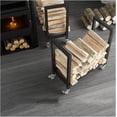 thumbnail image 3 of Firewood Rack Outdoor, Fireplace Wood Log Rack Indoor, Firewood Holder Storage With Wheels, Heavy Duty Logs Holder Stand For Patio Deck, Wood Pile Storage Stacker Organizer, 3 of 5