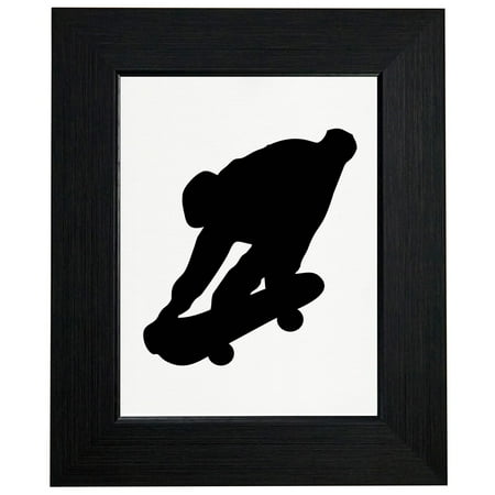 Ridge Frame Trendy Skateboard Riding Large Graphic Silhouette Framed Print Poster Wall or Desk Mount Options ()