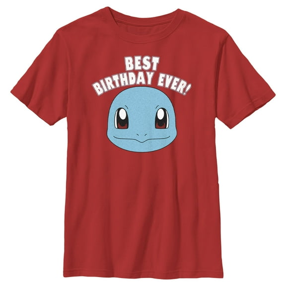 Boy's Pokemon Squirtle Best Birthday Ever  Graphic Tee Red X Small