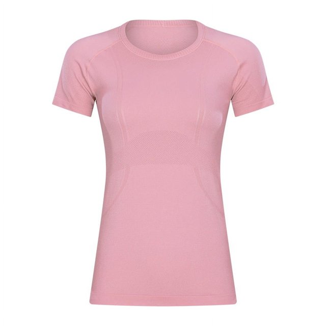 Camiseta deportiva de cuello redondo de manga corta para mujer de primavera y verano, camiseta para correr, fitness, ajustada, transpirable, moldeadora, de manga corta para yoga