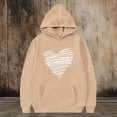 thumbnail image 6 of WQNVRNR Kids Valentine's Day Hoodie- Heart Long Sleeve Fleece-Lined Casual Sweatshirt with Pocket Khaki Size 8, 6 of 6