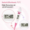 thumbnail image 5 of Easy@Home Basal Body Thermometer: BBT for Fertility Prediction with Memory Recall - Accurate Digital Basal Thermometer for Temperature Monitoring with Premom App - EBT-018 (Pink), 5 of 10