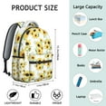 thumbnail image 6 of White Sunflower Backpack for School,Cute School Bag,Schoolbag with Adjustable Shoulder Straps & Padded Back,15.3"x11"x7.1".﻿, 6 of 6