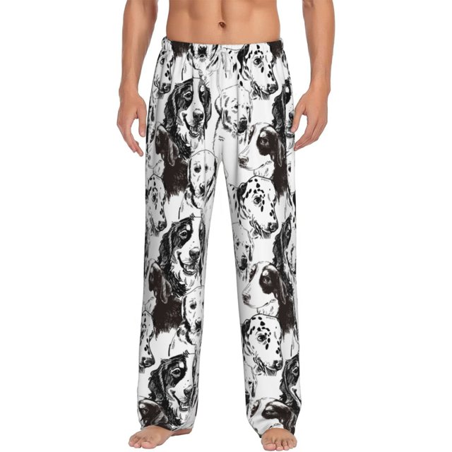 Kdxio Labrador Retriever Dog Pattern Men's Pajama Pants, Elastic Waist with Drawstring and Pockets, Comfortable Loungewear-3X-Large