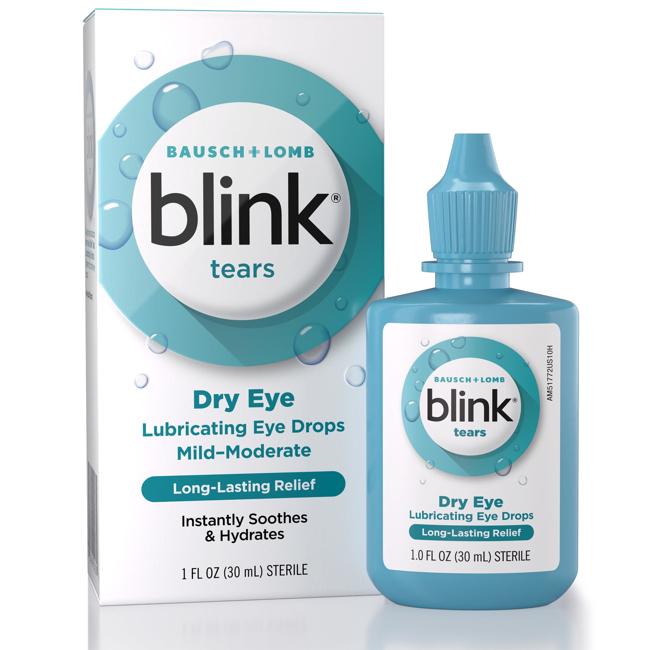 (3 pack) Blink Tears Lubricant Eye Drops for Mild to Moderate Dry Eye Relief and Symptoms, 1 fl oz